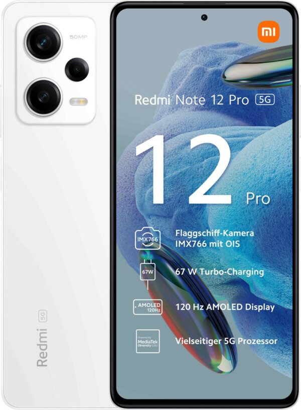 Xiaomi Redmi Note 12 Pro 5G 6GB + 128GB Polar White Smartphone